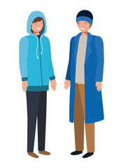 men with winter clothes avatar character