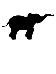 gehender elefant silhouette schatten umriss klein süß niedlich baby dick groß comic cartoon clipart design dickhäuter riesig rüssel