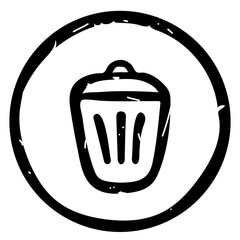 Rubbish bin icon vector illustration on white background