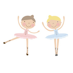 Cute dancing ballerina girls