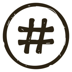 Hashtag sign icon vector illustration on white background