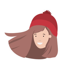 head of woman with winter hat avatar character