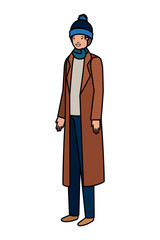 young man with winter clothes avatar character