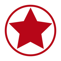 Obraz premium Red five-pointed star. Abstract concept. Vector illustration on white background.