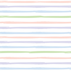 Horisontal Seamless striped pattern. Hand painted background with ink brush stroke