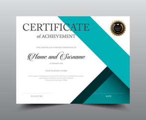 Certificate layout template design, Luxury and Modern style, vector illustration artwork.