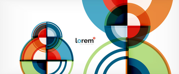 Obraz premium Circle abstract background, bright colorful round geometric shapes