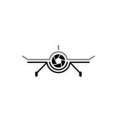 Aerial Drone Cam Photography Logo Design Template. Drone Camera Photography Technology Logo Vector Icon.