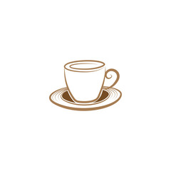 Simple Unique Coffee cup Logo design vector template. Vector Coffee shop logo illustration design template on white background.