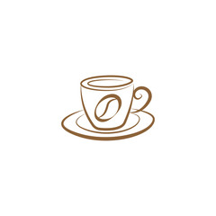 Simple Unique Coffee cup Logo design vector template. Vector Coffee shop logo illustration design template on white background.