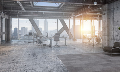 3d business office. Mixed media