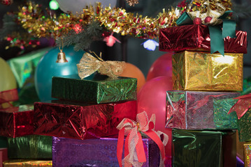 Christmas decoration gift box with lighting.