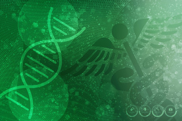 2d render of dna structure, abstract background