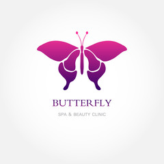 Abstract butterfly in pink and violet colors