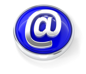 E-mail icon on glossy blue round button