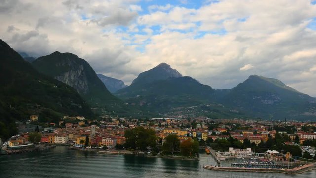 Aerial view of Riva town Lake Garda Verona Italy 
