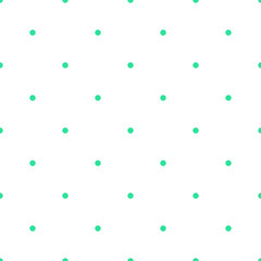 green polka dot white background seamless pattern vector