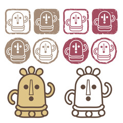 埴輪とレトロアイコンセット