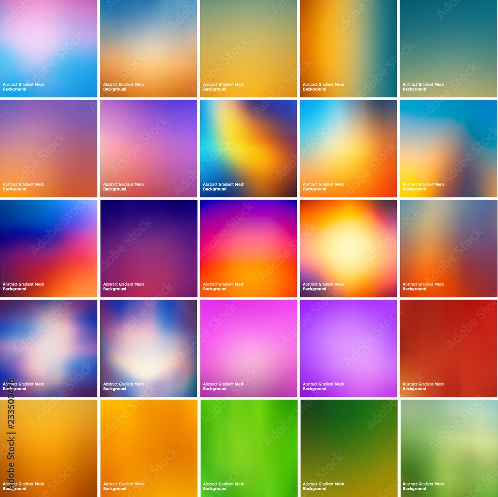 Poster gradient mesh multicolor background set