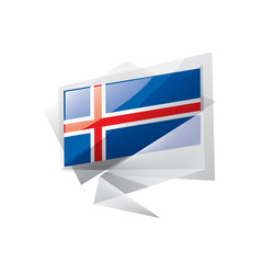 Obraz premium Iceland flag, vector illustration on a white background