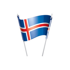 Iceland flag, vector illustration on a white background
