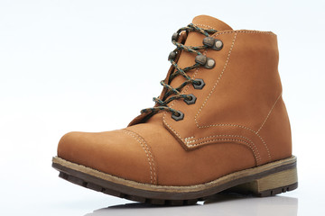 7526780 One brown leather tall casual shoe