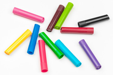 Colored markers isolated on white background