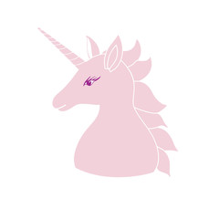 Cute pink unicorn with inscription . Vector illustration for greeting cards, kids clothing, baby posters