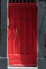 red old door in Marseille