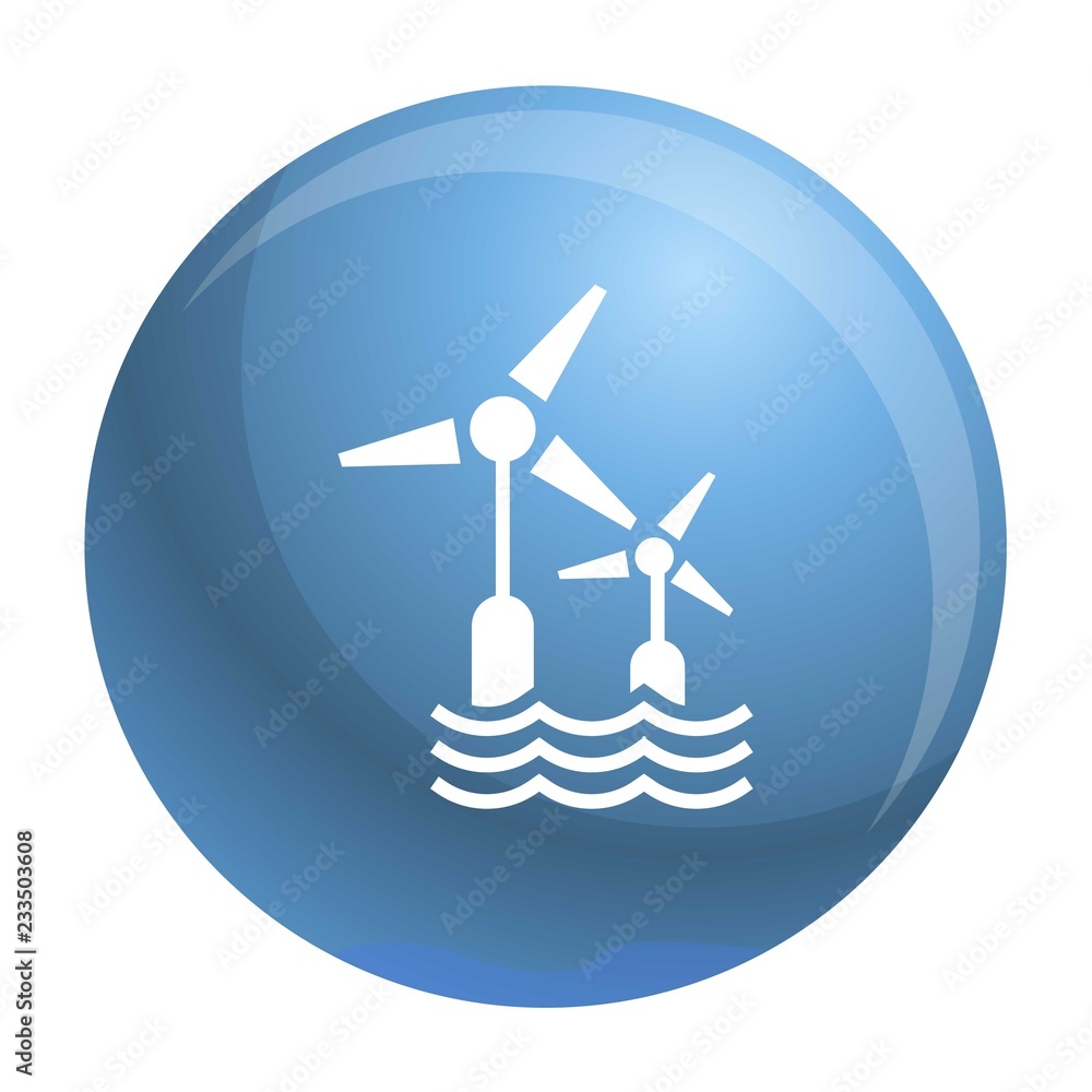 Poster wind wave turbine icon. simple illustration of wind wave turbine vector icon for web design isolated