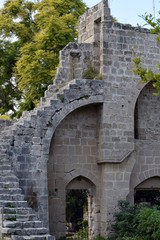 Naklejka premium İnterior of the old Catholic Church. Fragment. The decoration Church. North Cyprus Bellapais Abbey 