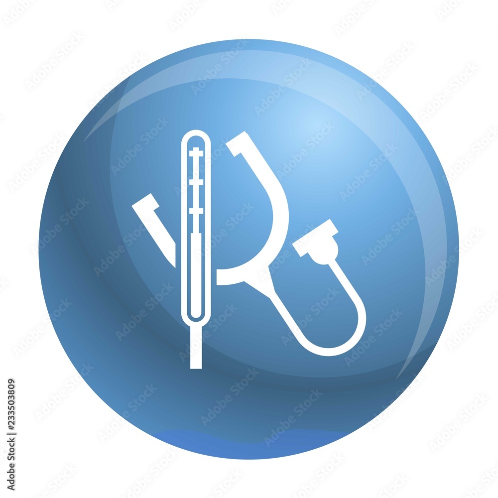 Poster stethoscope icon. simple illustration of stethoscope vector icon for web design isolated on white ba