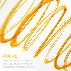 Glowing orange spiral on white background. Nature colors abstract light hi tech concept