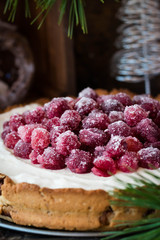 Cranberry meringue with cream cheese for the New Year's table