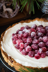 Cranberry meringue with cream cheese for the New Year's table