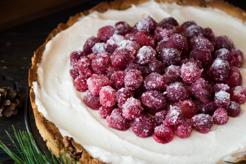 Cranberry meringue with cream cheese for the New Year's table