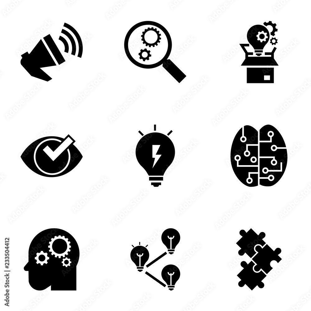Poster brainstorming icon set. simple set of 9 brainstorming vector icons for web design isolated on white 