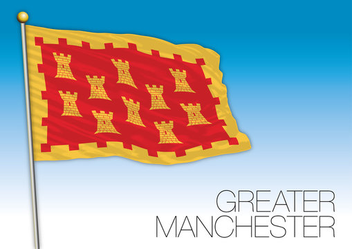 Greater Manchester flag, United Kingdom, vector illustration