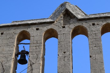 İnterior of the old Catholic Church. Fragment. The decoration Church. North Cyprus Bellapais Abbey 