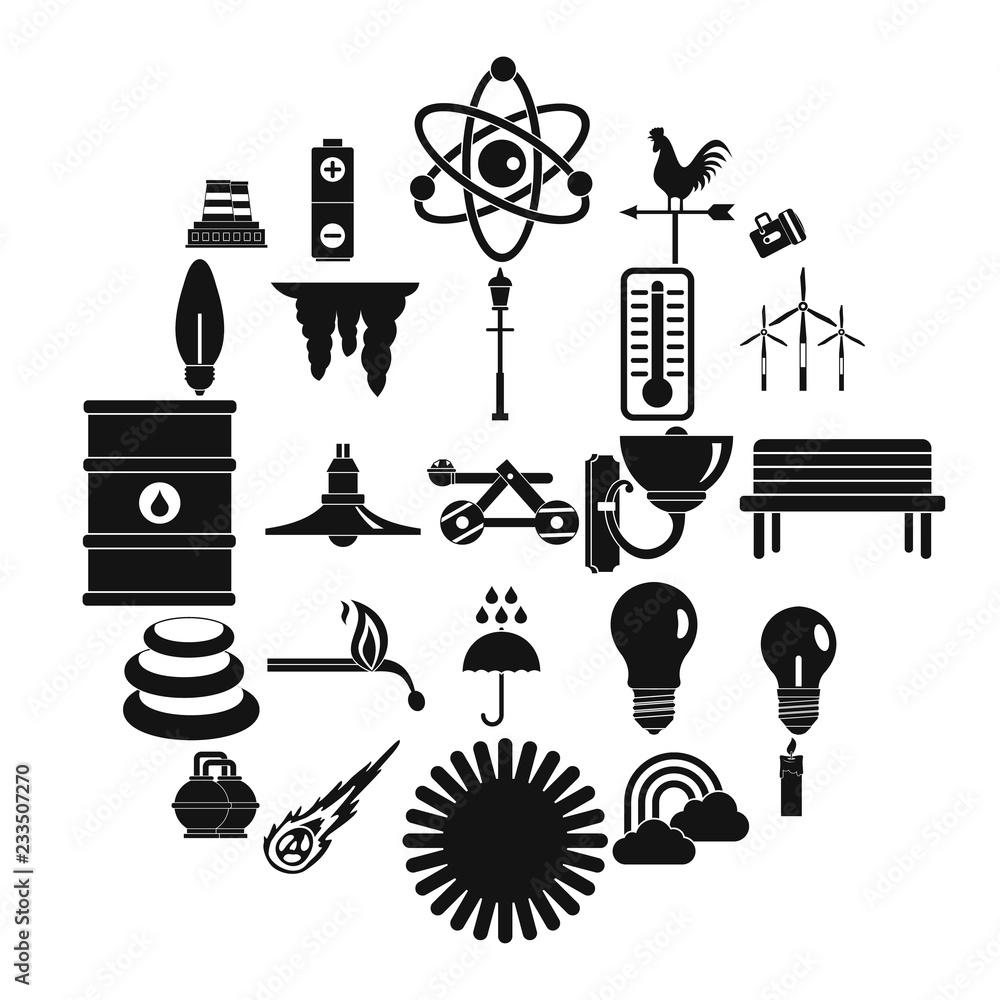 Poster glare icons set. simple set of 25 glare vector icons for web isolated on white background