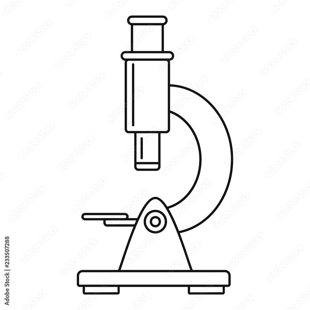 Poster microscope icon. outline microscope vector icon for web design isolated on white background
