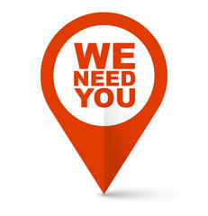 red vector banner we need you