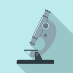 Biology microscope icon. Flat illustration of biology microscope vector icon for web design