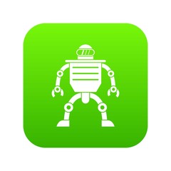 Humanoid robot icon digital green for any design isolated on white vector illustration