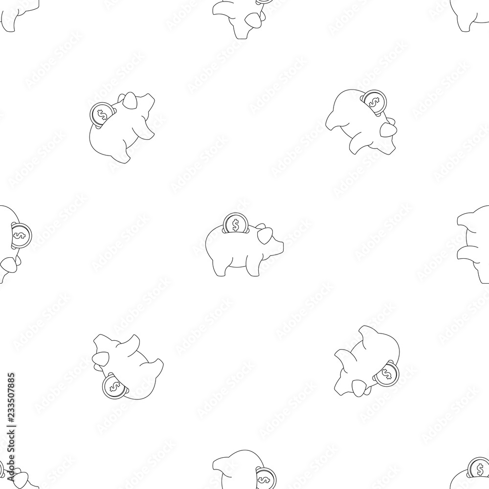 Poster piggy bank pattern seamless vector repeat geometric for any web design