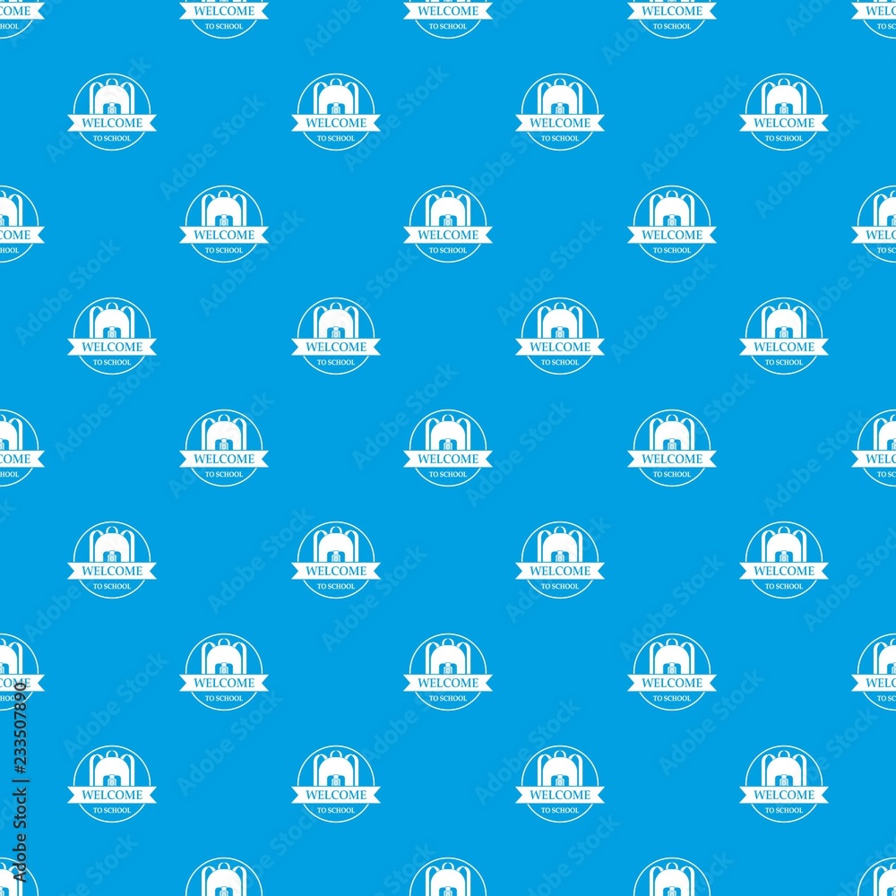 Poster backpack pattern vector seamless blue repeat for any use