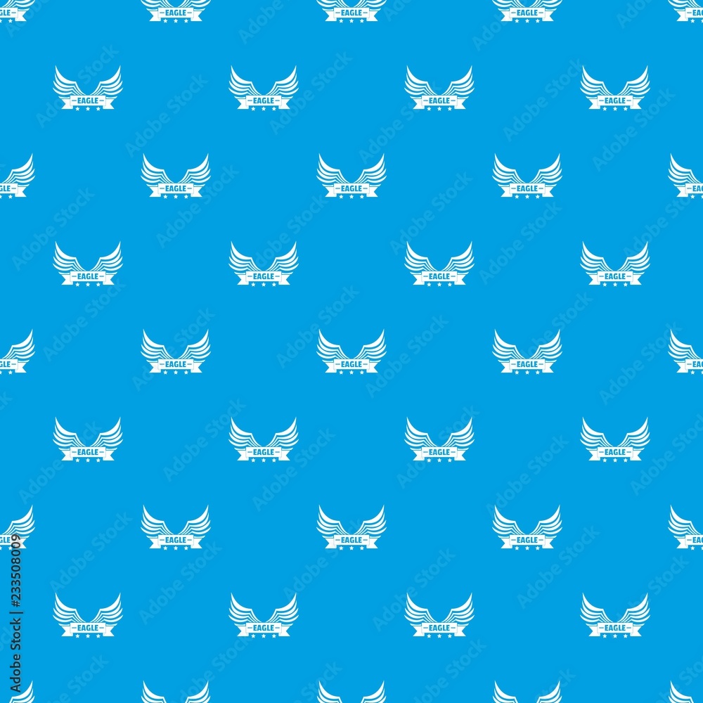 Poster eagle wing pattern vector seamless blue repeat for any use