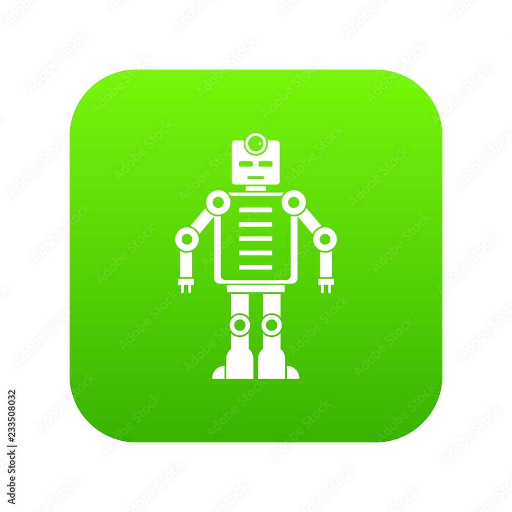 Poster artificial intelligence robot icon digital green for any design isolated on white vector illustratio