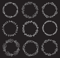 Set of Hand-drawn watercolor floral frame made in vector