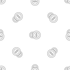 Coin pattern seamless vector repeat geometric for any web design